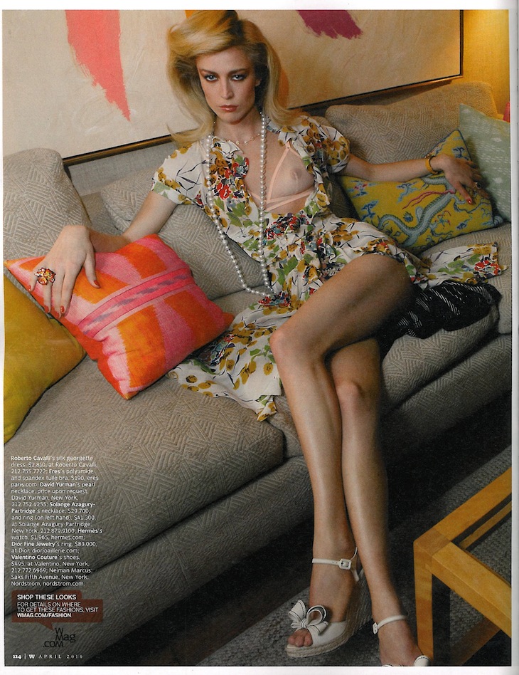 Raquel Zimmermann in Roberto Cavalli on W MAG April 2010