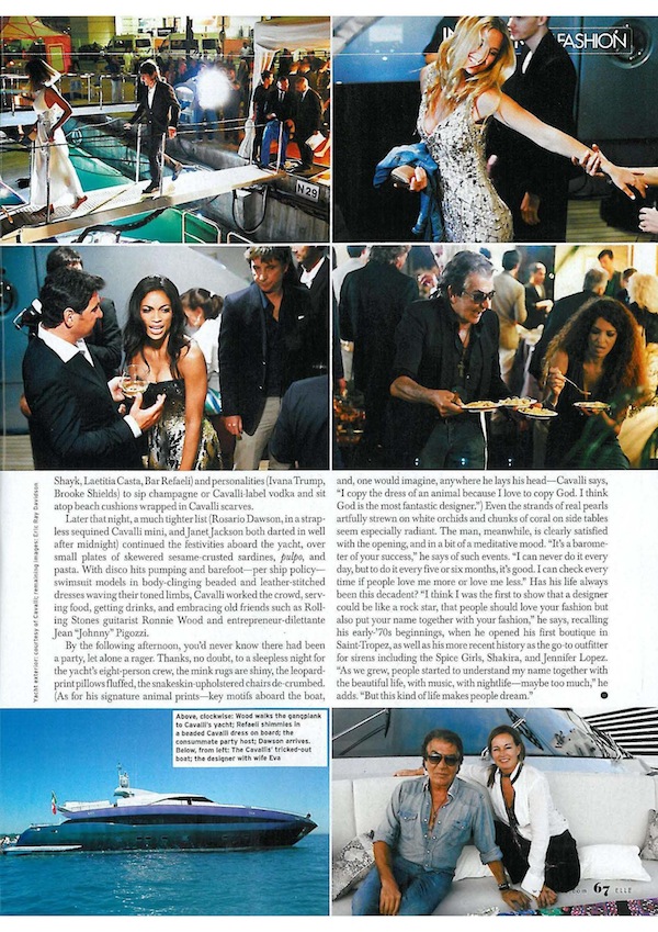 Roberto Cavalli Rock the Boat on Elle Usa August 2011