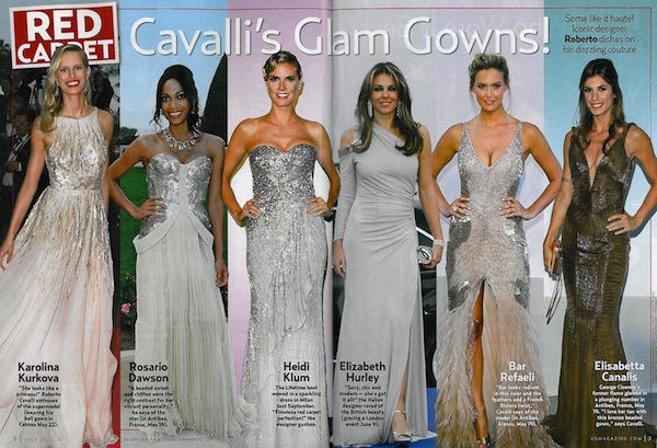 Celebrities in Roberto Cavalli in US Weekly