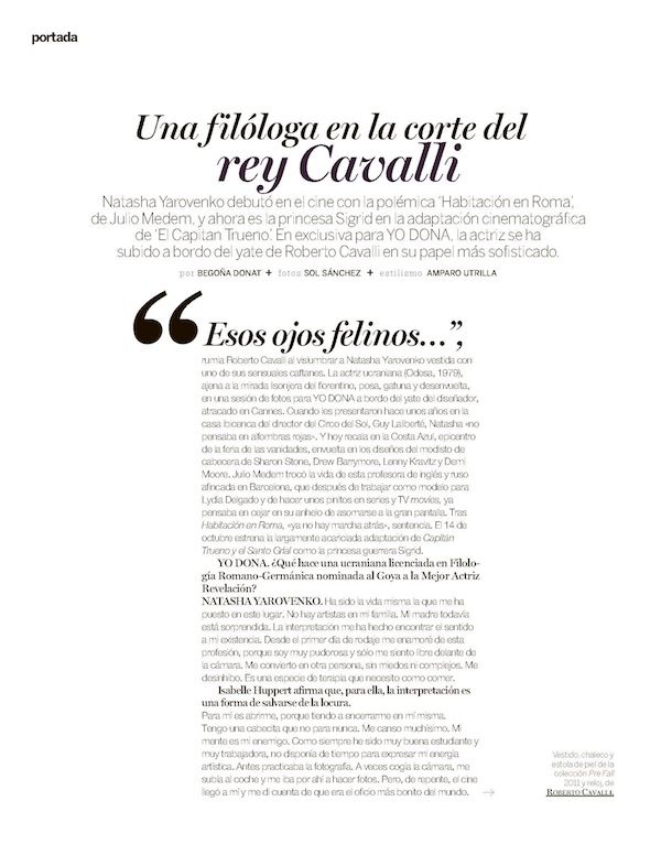 Roberto Cavalli with Natasha Yarovenko on Yo Dona