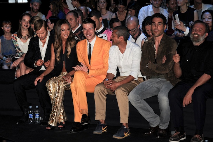 Front Row @ Roberto Cavalli Man SS2013 fashion show 24-06-2012 Milan - Kellan Lutz, Sharni Vinson Ivan Olita, Pablo Miguel Angel Silvestre, Robert Rabensteiner