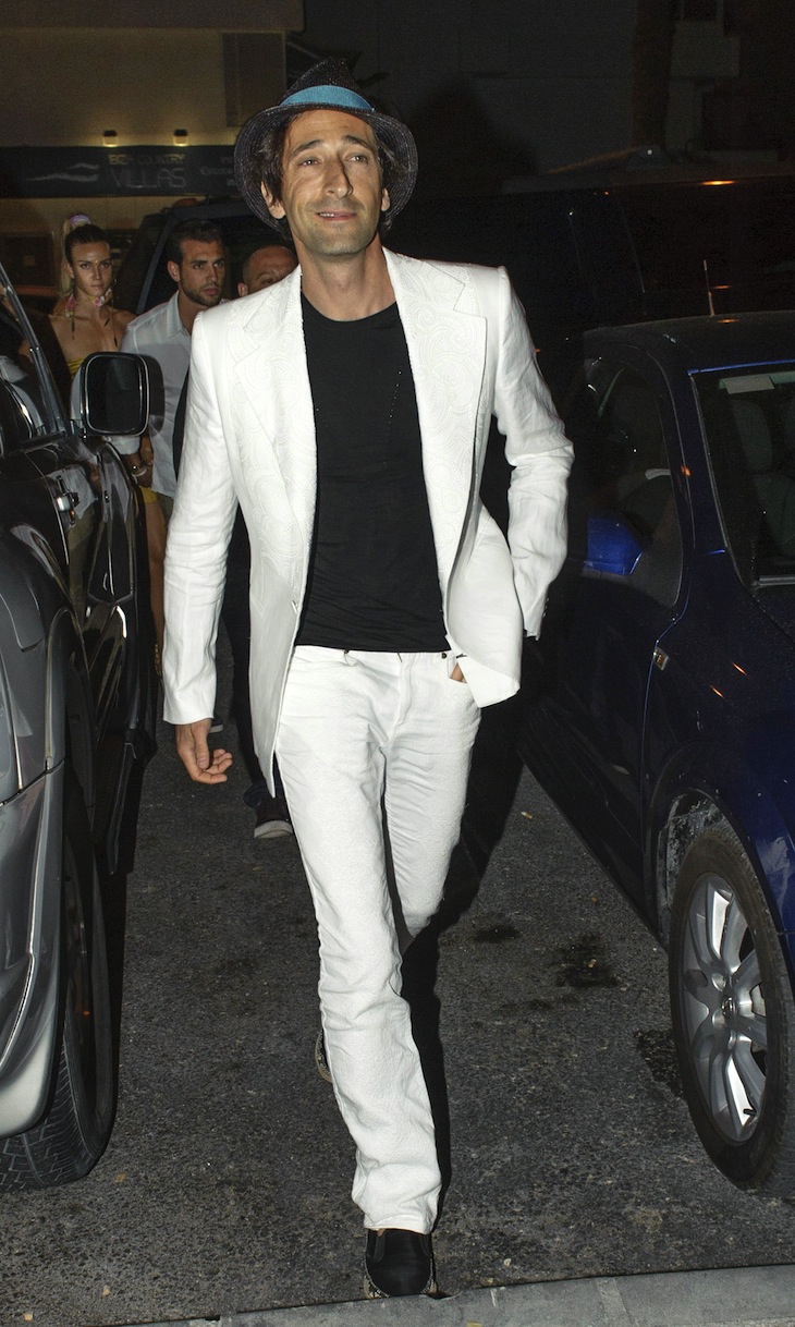 Adrien Brody in Roberto Cavalli at the Opening of the Cipriani Restaurant in Ibiza