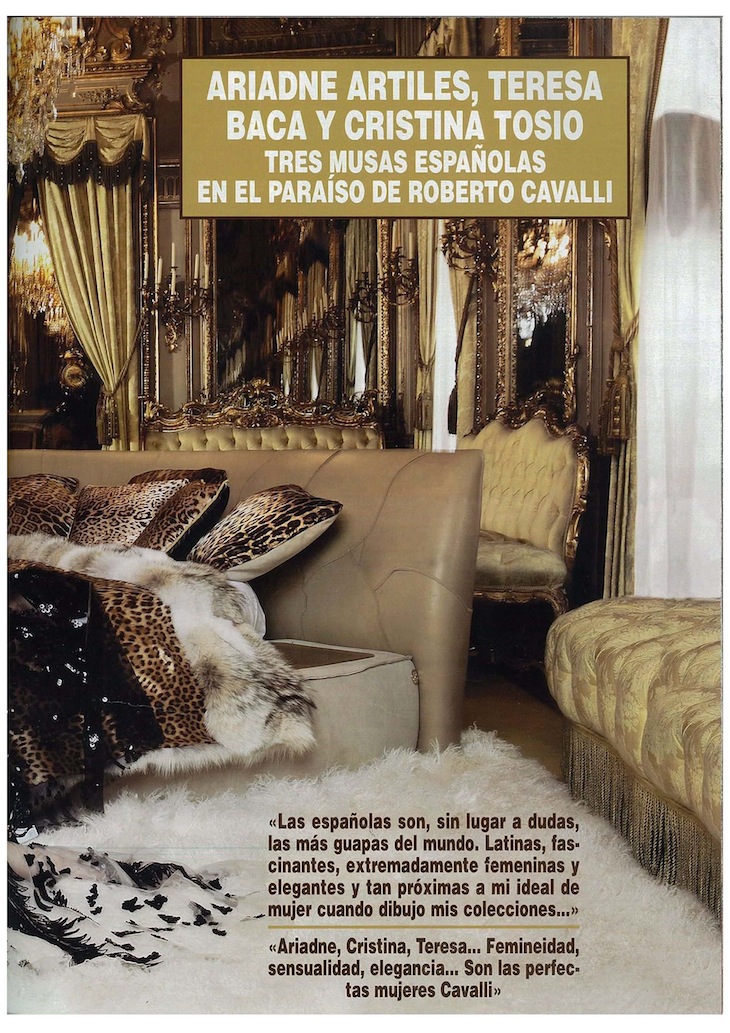 Roberto Cavalli Flagship Store in Madrid, published in Hola Spain July 4th, 2012 issue.