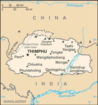 Bhutan map