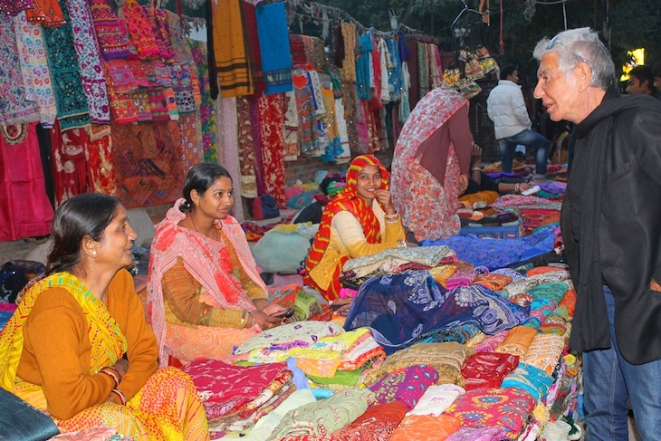 Roberto Cavalli at the fabric market