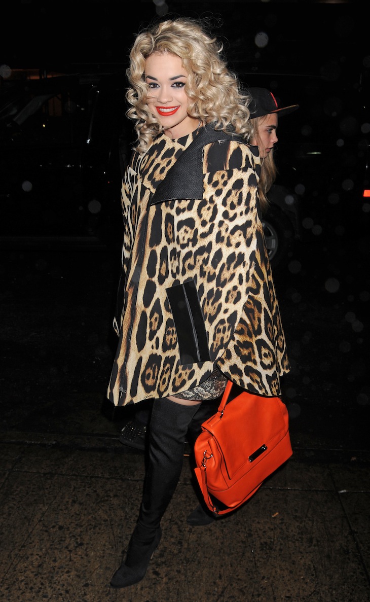 Rita Ora in Just Cavalli arrives at her concert at the Highline Ballroom in New York City.