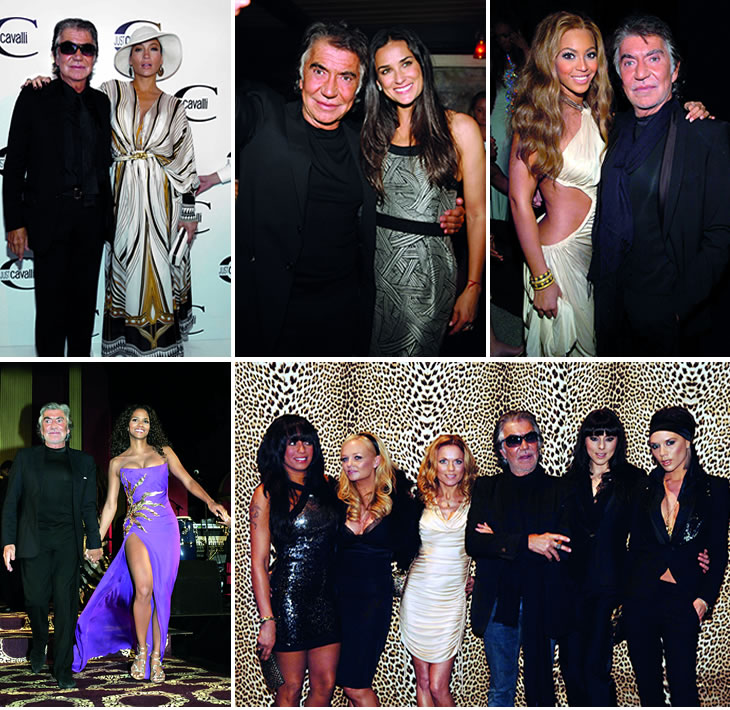 Roberto Cavalli with celebrities