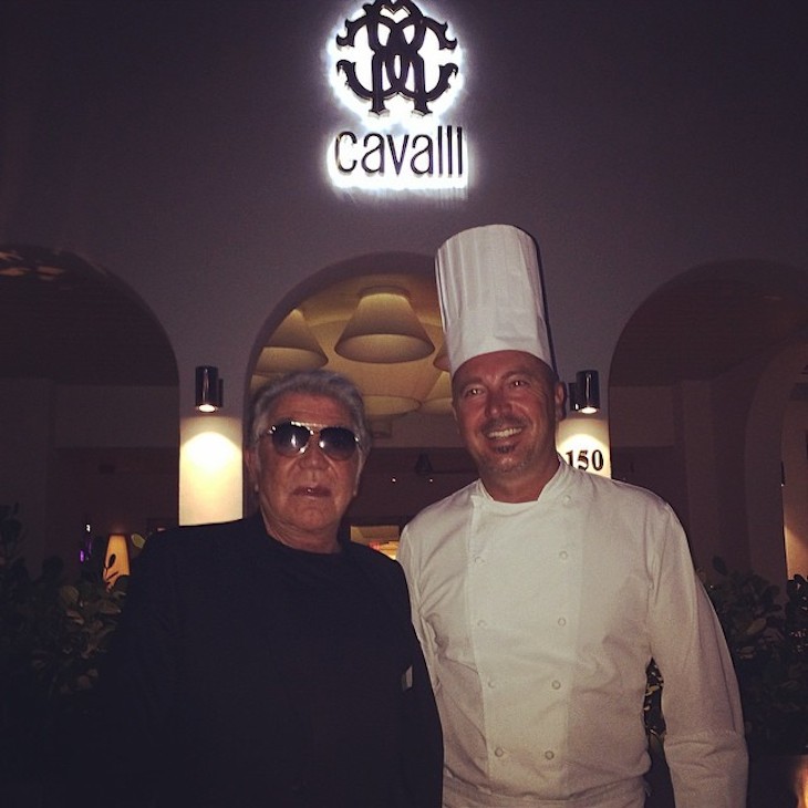 Roberto Cavalli with Chef Mazzi