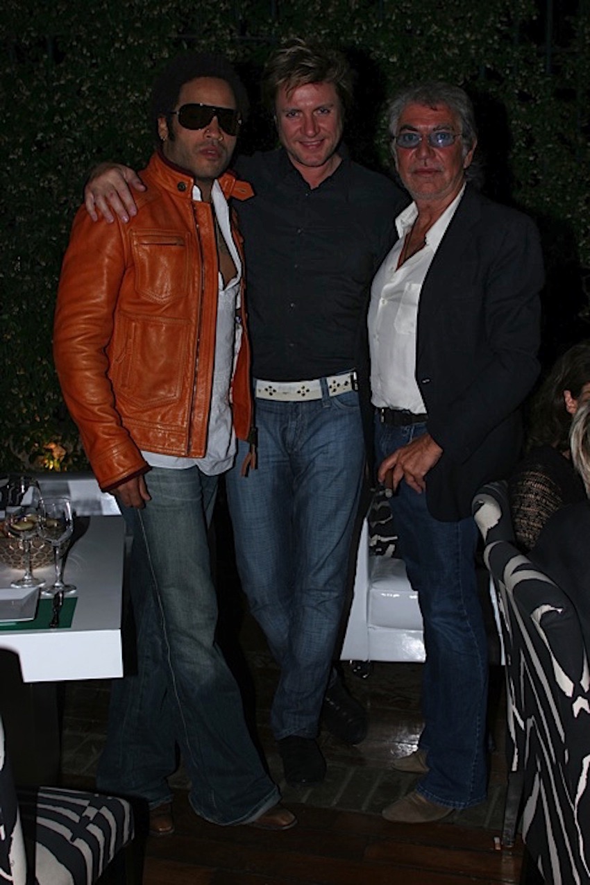 Roberto Cavalli with Lenny Kravitz and  Simon Le Bon